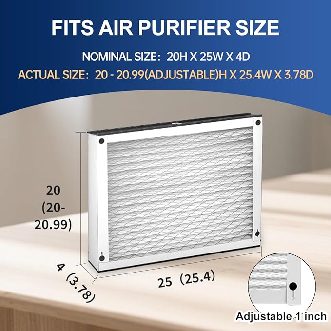 210 MERV11 Air Filter 20x25x4 for AirPurifiers Model 1210, 1620, 2120, 2200, 2210, 2216, 3210, 4200, and 2200 with Upgrade Kit 1213 Pleated HVAC AC Furnace Filter Replacement 2 Packs