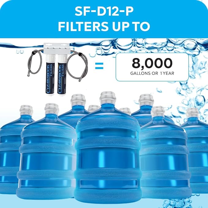 Clearbrook Dual Filter System – Kitchen Sink Water Filter, 12" Pre-Filter & Gen4 Filter, Under Sink Water Filter, Dual Stage Filtration, Kitchen Sink Compatible, 8000 Gallons Capacity