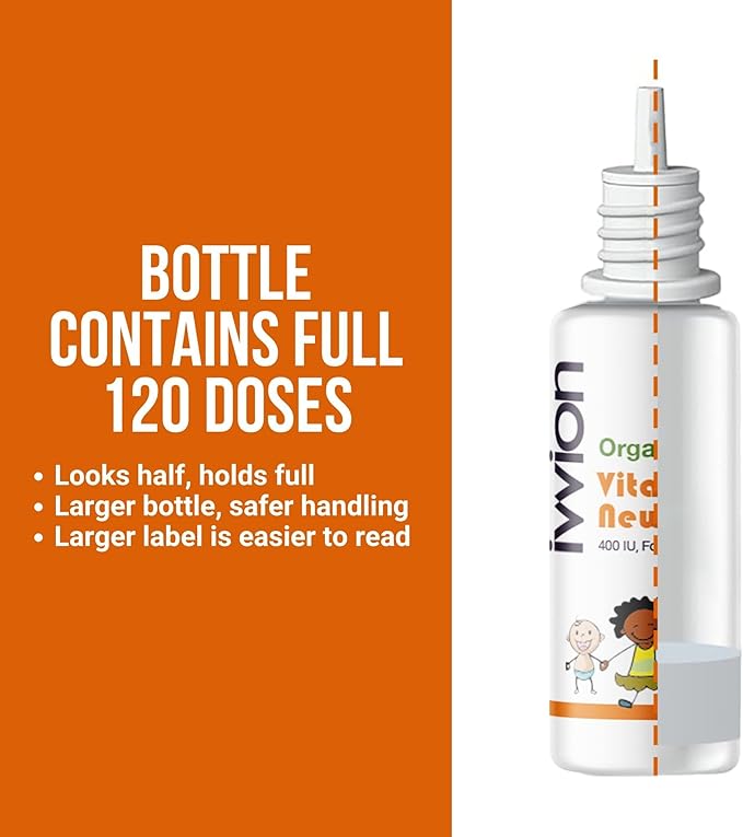 Organic 10 UG 120 Drops- Daily Vitamin D3 Supplement for Infant and Young Children