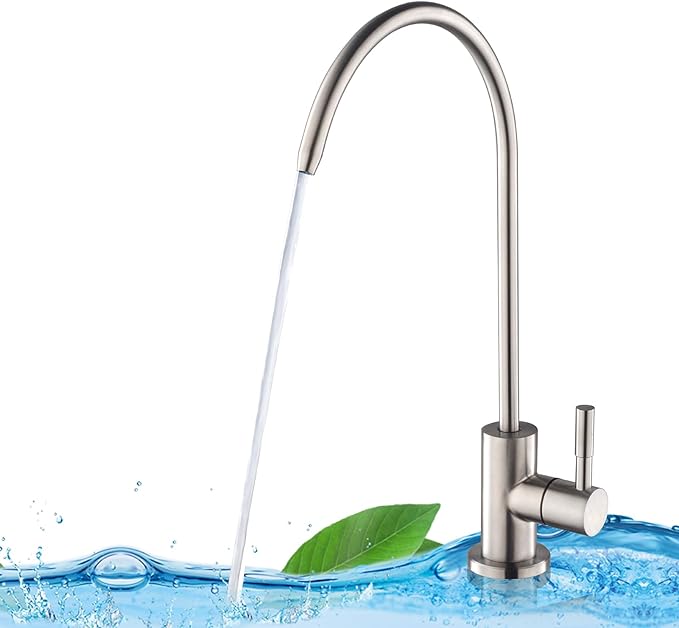 Water Filter for Sink Faucet, Kitchen Water Faucet for Non-Air Gap Reverse Osmosis Water Filtration System Bar Sink Faucet SUS304 Stainless Steel Brushed Nickel