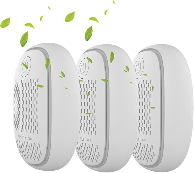 Plug-in Air Purifier,Personal Air Ionizer HEPA Filter, Mini Portable Air Purifier for Home & More Suitable for Bedrooms, Toilets, Living Room,bathrooms,closets,hotel,pet room (3, WHITE)