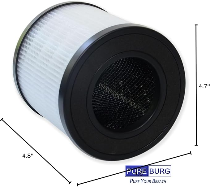 PUREBURG Replacement Filters Compatible with Purivortex AC201B & FULMINARE PU-P05 Air Purifiers,4-Pack H13 True HEPA 3-Stage Filtration Activated Carbon Air Clean