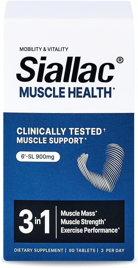 Muscle Health - Made in USA - Enhance Muscle Mass & Strength, Fast Workout Recovery, Reduce Fatigue & Boost Exercise Performance, 6-Sialyllactose (6-SL), 900mg, 90 Tablets