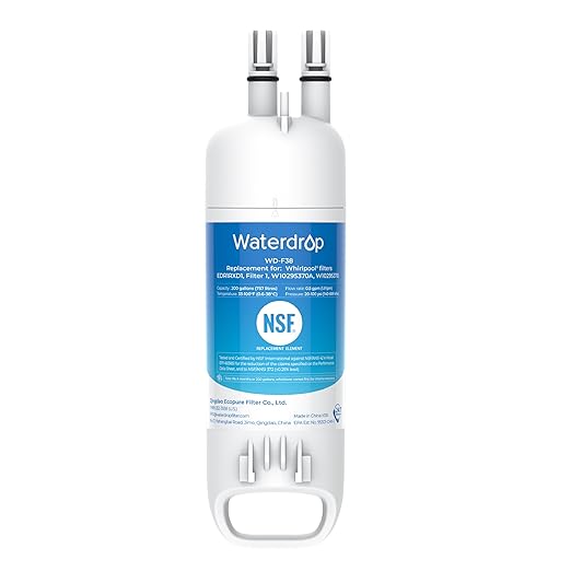Waterdrop EDR1RXD1 Replacement for W10295370A, Everydrop® Filter 1, EDR1RXD1B, P8RFWB2L, P4RFWB, Kenmore® 46-9081, 46-9930, WD-F38 Refrigerator Water Filter, 1 Filter