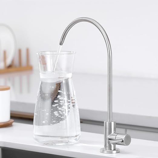 RO Water Filter Faucet Non-Air-Gap Drinking Water Beverage Faucet for Reverse Osmosis Systems Water Filtration System 304 Stainless Steel (Brushed Nickel)