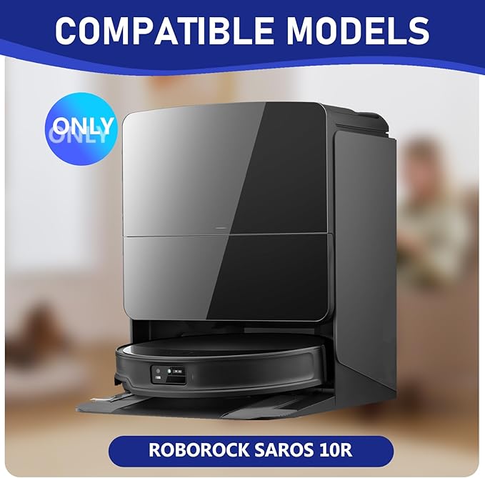 25 PCS Saros 10R Accessories Kit Compatible with Roborock Saros 10R Robot Vacuum,6 Dust Bags,1 Dual Main Brush,4 HEPA Filters,6 Mop Clothes,6 Side Brushes,1Cleaning Brush,1Screwdriver