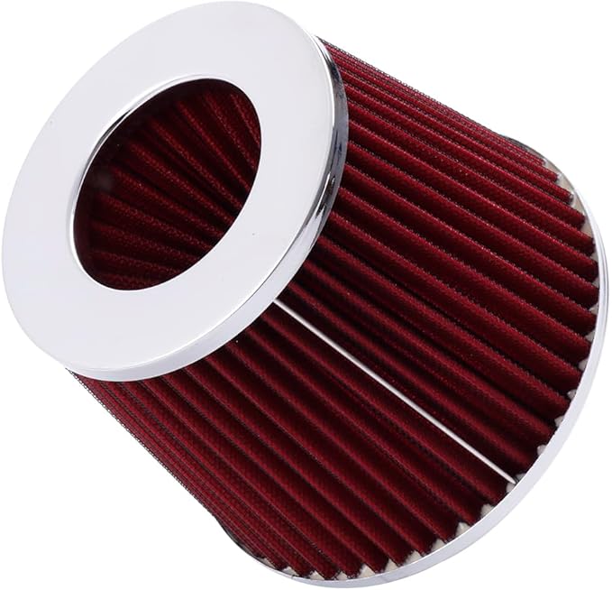 3.5" Universal Clamp-on Air Intake Filter - Washable, High-flow，Lower intake air temperature, Inlet Cold Air Cone Replacement