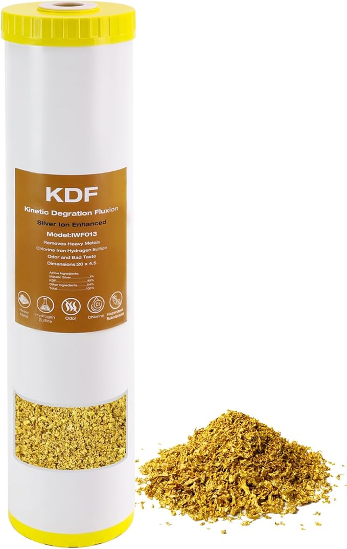 H&G Lifestyles 20 x 4.5 KDF Water Filter,Whole House Water Filter Replacement Cartridge,GAC Remove Chlorine Heavy Metal Odor Improve Water Taste,for Any 20" Whole House Water Filters System