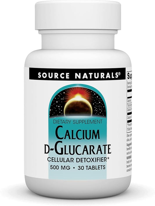 Source Naturals Calcium D-Glucarate 500mg Cellular Detoxifier - 30 Tablets