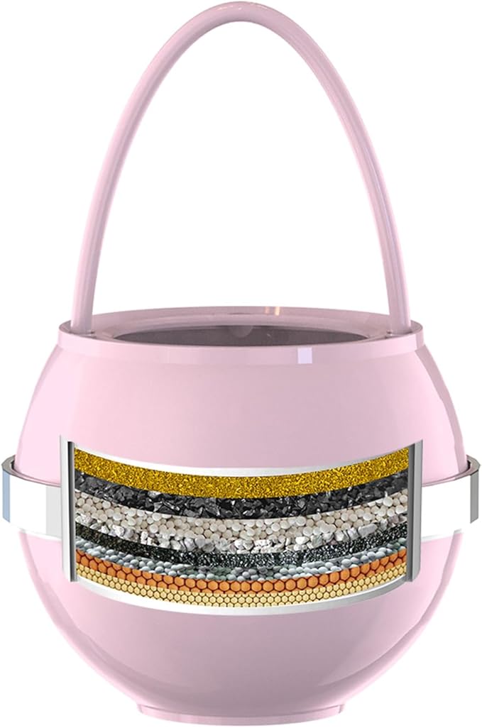 Bathtub Water Filter for Tub with Overflow,2,500 Gallons of Filtration,8 Stages Bath Filter,Remove contaminants,Chlorineand Fluoride,Hardwater Softener,BPA Free(Upgrade Version),Pink