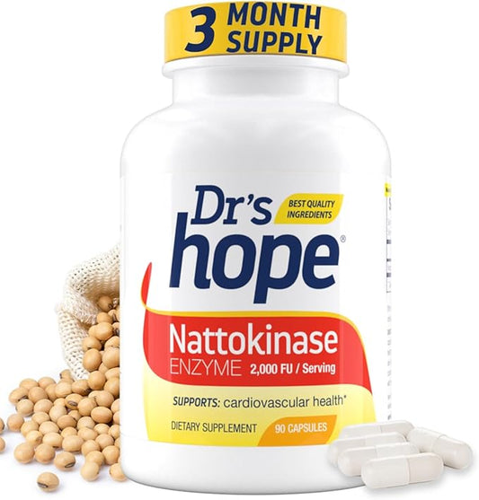 Nattokinase 2000 FU - Nattokinase Supplement Supports Cardiovascular Health and Healthy Blood Circulation - Non-GMO, Gluten-Free, 90 Veggie Capsules, Made in The USA