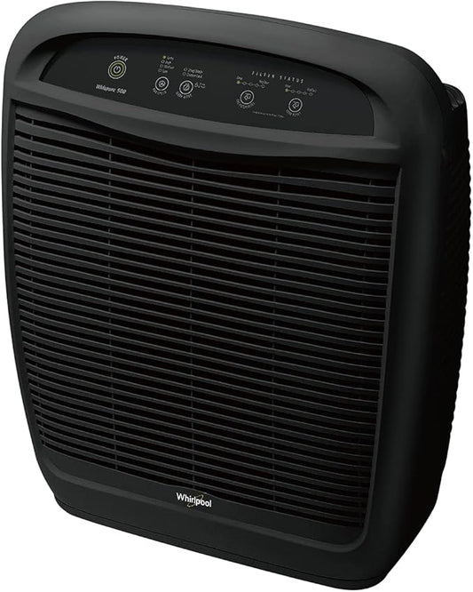 Whirlpool WP500B WP500 Whispure Air Purifier – 490 sq ft Filtration with True HEPA and Carbon Pre-Filter 8171434K, 1183054K. Compact Odor Allergen Eliminator (WP500B-Slate, Large, Slate Black