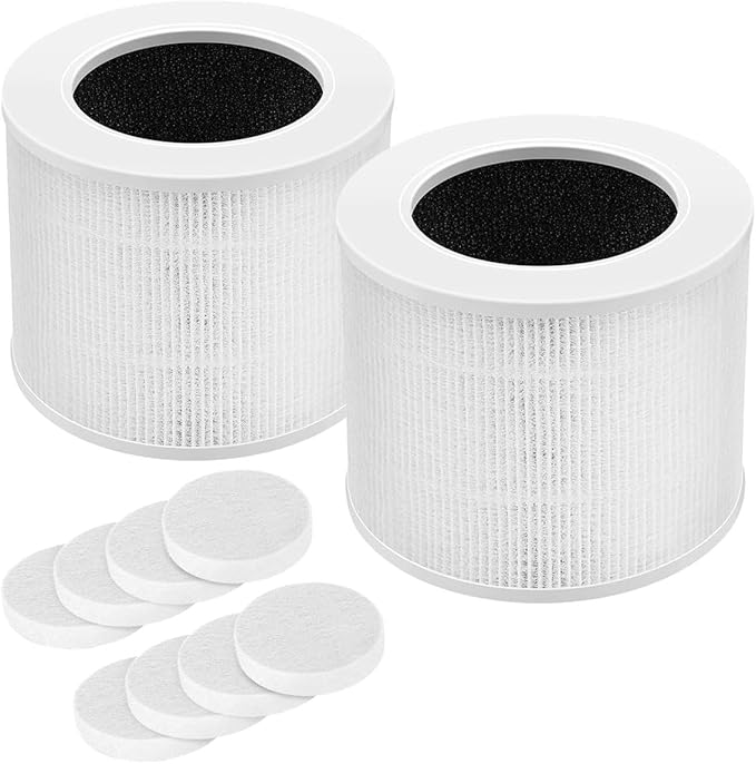 Core Mini Replacement Filter Compatible with LEVOIT Core Mini Air Purifier,Core Mini-P, 3-in-1 H13 Grade True HEPA Replacement Filter, Replace Part #Core Mini-RF, 2 Filter & 8 Fragrance Sponge