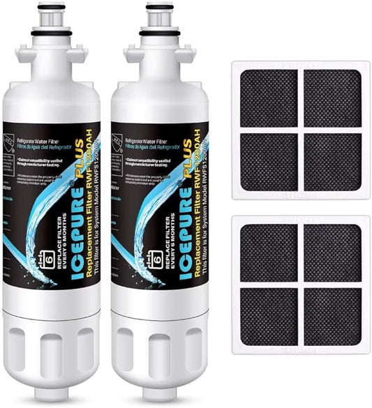 ICEPURE PLUS 9690 NSF/ANSI 53 NSF/ANSI 42 Certified Compatible with LG LT700P and LT120F, 46-9690, ADQ36006101, ADQ36006102, LFXC24726S, RWF1200A Refrigerator Water Filter and Air Filter 2 Combo