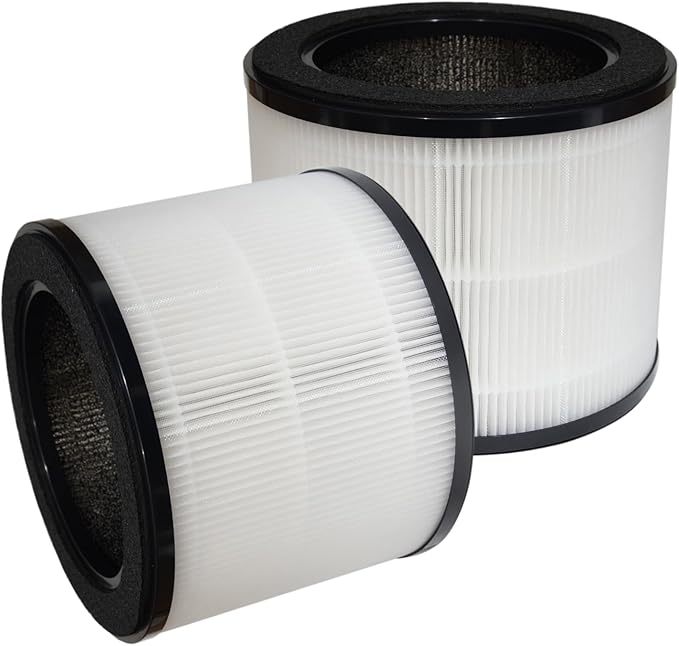 PUREBURG Replacement Filter Compatible with Coway Airmega 100 Air Purifier,2-Pack H13 HEPA Activated Carbon 2-in-1 3-Stage Filtration Air Clean Dust VOCs Odor