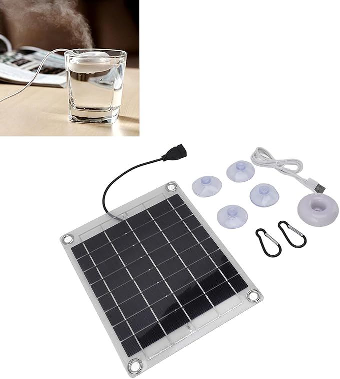 20W Solar Panel Mini Atomization Spray Humidifier, USB Portable Air Humidifier for Home Car, Increase Indoor Plant Growth, Moisturize Air