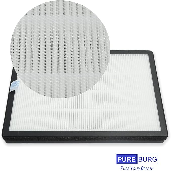PUREBURG Replacement Filters Compatible with HIMOX H04 Air Purifier,2-Pack H13 HEPA Activated carbon 2-in-1 4-Stage Filtration Air Clean VOCs