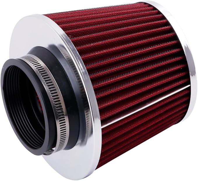 3.5" Universal Clamp-on Air Intake Filter - Washable, High-flow，Lower intake air temperature, Inlet Cold Air Cone Replacement