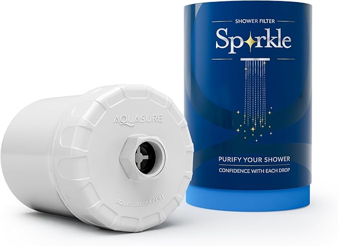 Aquasure 10,000 Gallons High Capacity Shower Filter For Healthier Hair, Skin & Nails | Improves Dry Itchy Skin, Reduce Dandruff, Eczema, Protect Colored Hair (White)