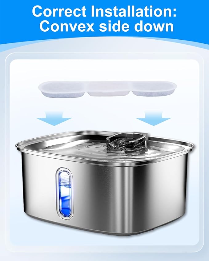 12+12 Pack Dog Fountain Water Bowl Filters Compatible with MAILOFY Pet Water Fountains WF530 9L/2.4GaL, Large Dog Dispenser Replacement Filter for Cat Automatic Waterer Fountain