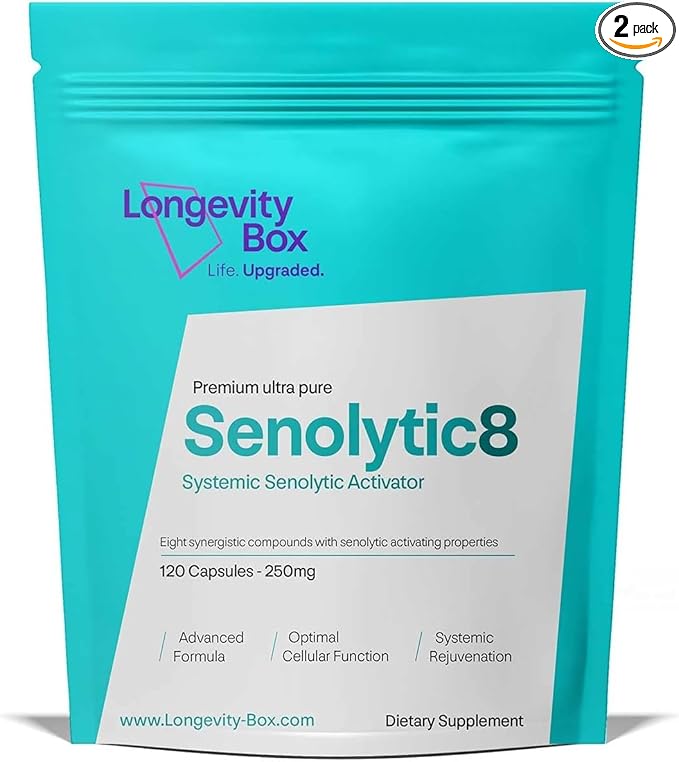 Senolytic 8 Pack of 2 | 240 Capsules | Powerful Senolytics Supplement | 8 Ingredient Formula | Fisetin, Quercetin, NAC N-Acetyl-Cysteine, Gama Tocotrienols for Optimal Health