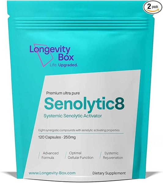 Senolytic 8 Pack of 2 | 240 Capsules | Powerful Senolytics Supplement | 8 Ingredient Formula | Fisetin, Quercetin, NAC N-Acetyl-Cysteine, Gama Tocotrienols for Optimal Health