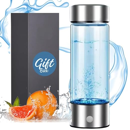 1800ppb Hydrogen Water Bottle - Portable Hydrogen Water Bottle Generator with SPE PEM Technology -Rechargeable Hydrogen Water Ionizer Machine - Alkaline Pitcher - Hydrogen Rich Water with Gift Box