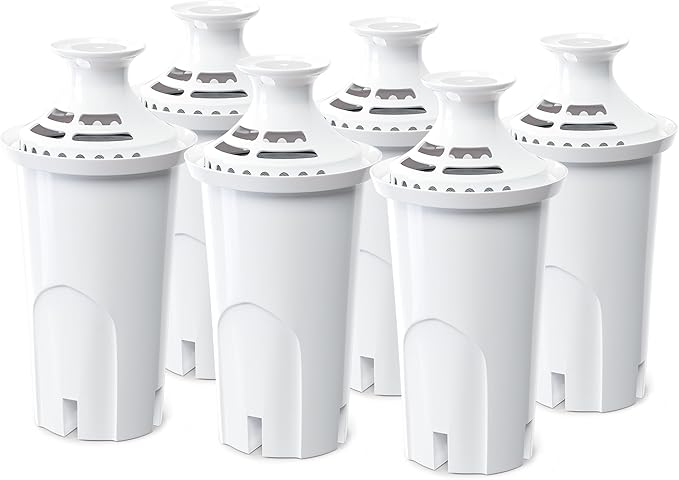 Water Filter Replacement by NUTTUTO Compatible with Brita Water Dispensers and Pitchers, Fits Classic 35557, OB03, Mavea 107007, 35557, Pack of 6