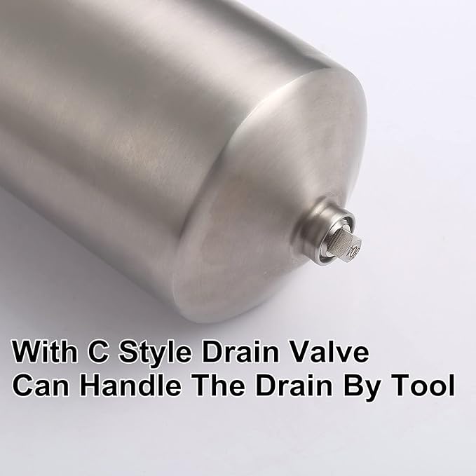 Amwater NSF/ANSI 42 Certification Stainless Steel Filter Housing for 20" Filter Cartridge, 1" NPT Water Filter Housing for Whole House Water Purification of Stainless Steel 304