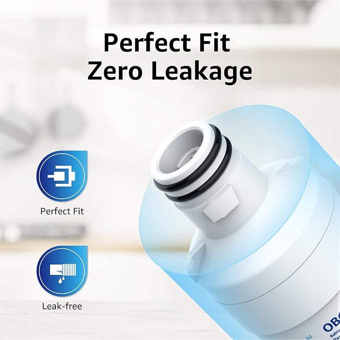 Overbest LT1000PC ADQ747935 Refrigerator Water Filter and Air Filter, Replacement for LG® LT1000P®, ADQ74793501, ADQ74793502, Kenmore 469980, 9980 and LT120F®, 3 Combo