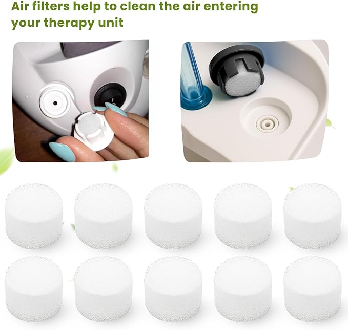 100 PCS Replacement Air Filter Sponge Nebulizer Filters Replacement Round Sponge Air Filter Replacements for Compressor System Accessories White