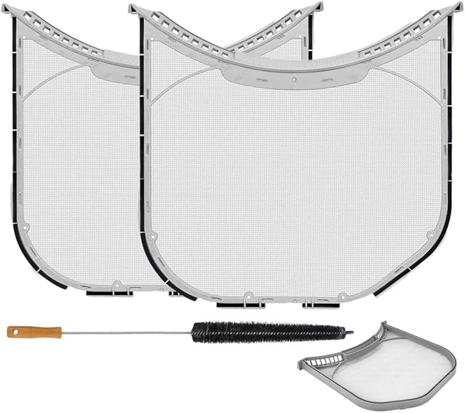 2PCS ADQ56656401 Dryer Lint Filter Replacement for LG - for Kenmore Elite Dryer Lint Screen - Replaces ADQ566564 AP4457244 PS3531962 DLEX3700W DLEX3570W DLEX3370V DLE3400W DLE3500W (with Brush)