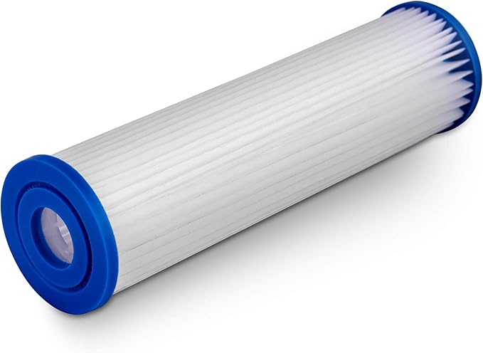 Pleated Sediment Water Filter Cartridge 9.87”x 2.5” Amplified Surface Area, Removes Sand, Dirt, Rust, Extended Filter Life WELL-MATCHED with WHKF-WHPL, 801-50, WB-50W, WFPFC3002, SPC-25-1050 (25 Pack)