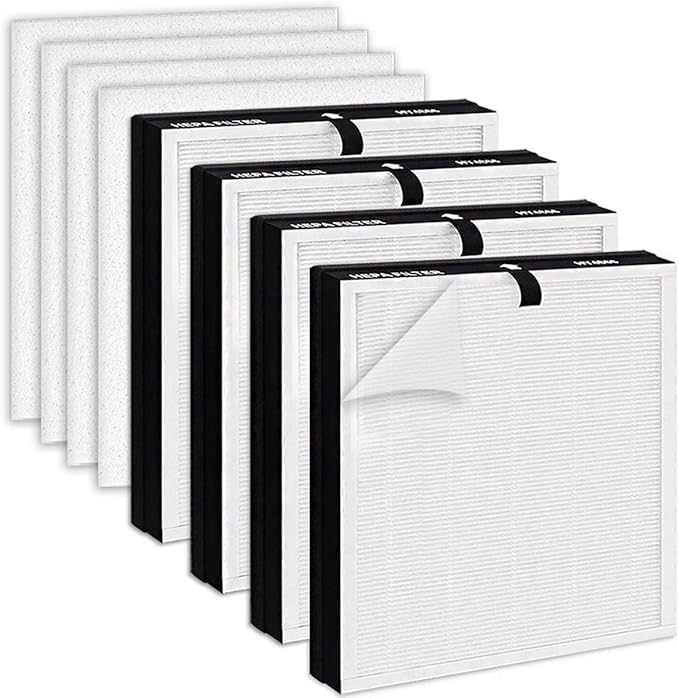 HY4866 Replacement Filter Compatible with MORENTO and WESTHEY HY4866 Air Purifier, YIOU M1 Air Purifier Replacement Filter Enhanced Version HY4866 Genuine Air Purifier Filters 4 Pack
