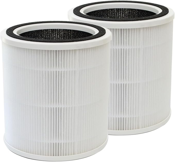 PUREBURG Replacement Filter Compatible with Purivortex AC400 Air Purifier, 2-Pack H13 HEPA Activated Carbon 2-IN-1 3-Stage Filtration