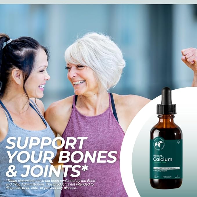 Mountain Meadow Herbs Herbal Calcium – Vegan Liquid Calcium Supplement for Bone & Teeth Support, High Absorption Plant-Based Formula for Adults & Kids - 2 oz