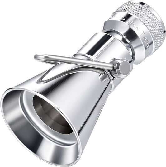 Enhon 2 Setting Pivoting Single Spray Shower Head with Shut Off Valve, Replacement for 52650-PK Compatible with Delta Shower, 2.5 GPM Brass Water Saving Shower Head 1 5/8" Diameter Spray Face(1 Pack)