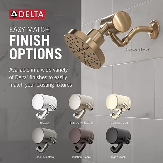 Delta Faucet 5-Setting H2Okinetic Shower Head Oil Rubbed Bronze with Clarifi Premium Shower Filter Attachment with Filter