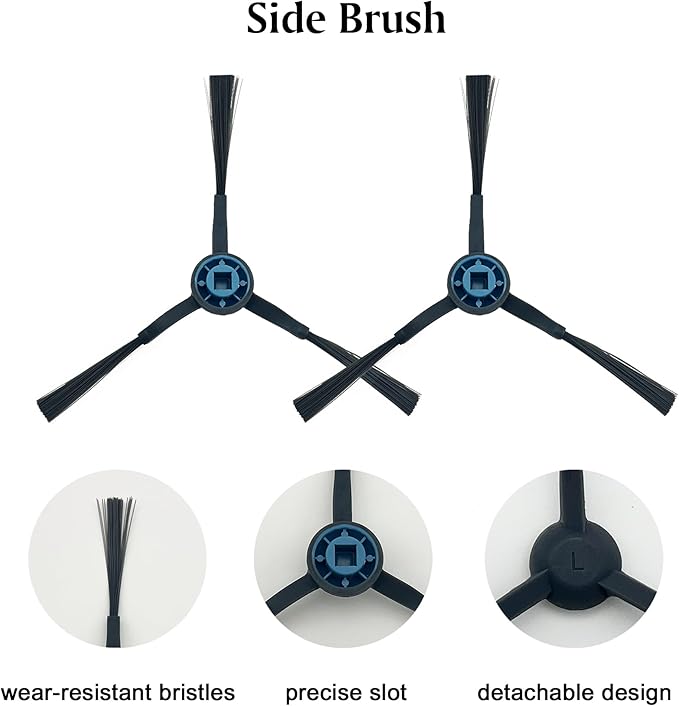 25-Piece Replacement Parts Kit for Eureka J15 Pro Ultra Robot Vacuum and Mop - 2 Main Roller Brushes, 8 Side Brushes, 4 HEPA Filters, 6 Dust Bags, 4 Mop Pads, 1 Ceaning Tool, 3-Month Supply