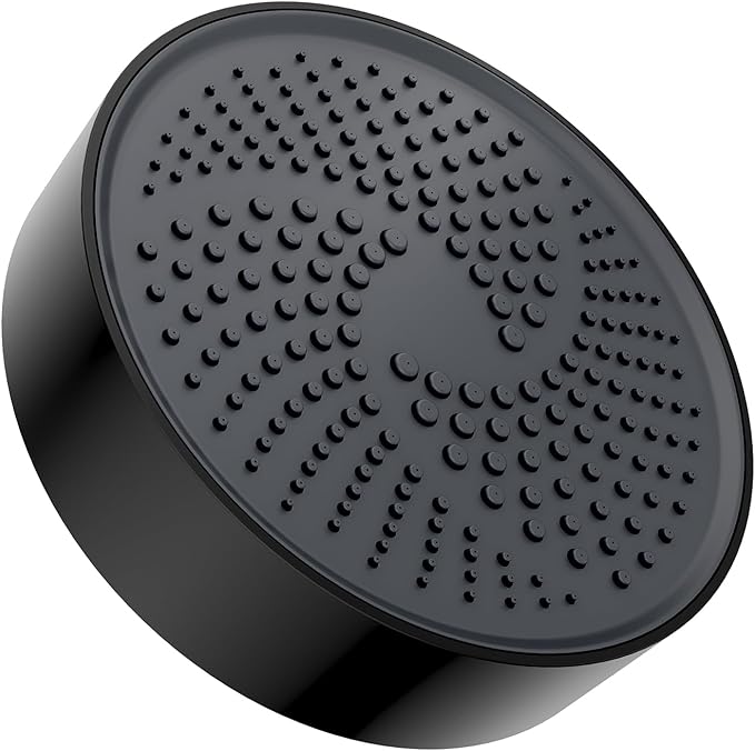 AULEEND，high pressure shower heads，with Anti-Clog Rubber Jets - 360° Rotation Adjustable Shower Head -7.87inches (Matte Black)