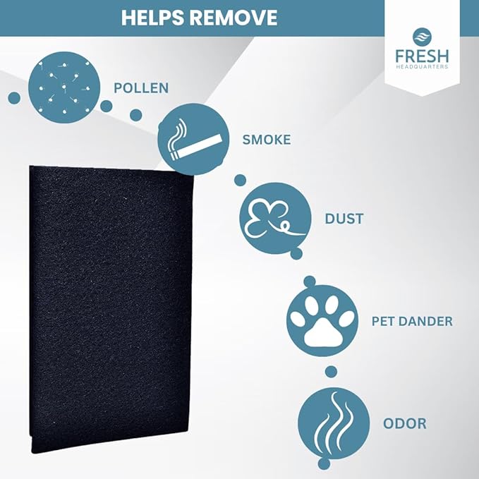 Activated Carbon Filter Pad - Cut To Fit Air Filter Roll for Improved Filtration - Universal Carbon Sheet for Air Purifier, Furnace, AC, Range Hood, 3D Printer, and Odor/VOC Control