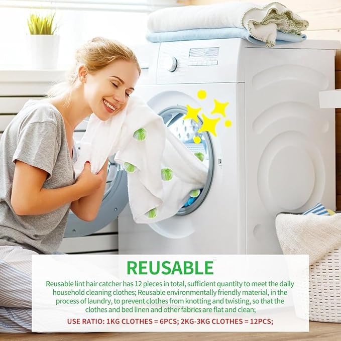 Lint Remover for Laundry - Reusable Lint Balls for Washing Machine, Cat and Dog Fur Remover, Removes Lint, Hair, and Debris from Clothing