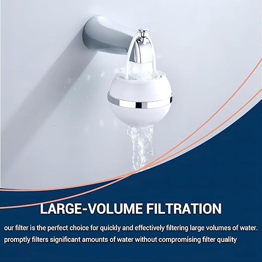 Bath Filter for Tub Faucet,Bathtub Kinder Water Filter,Hard Water Softener,Remove 99% Contaminants,Lead,Chlorine and Fluoride - Improves Skin, Hair and Nails Condition, White, BTBF-051