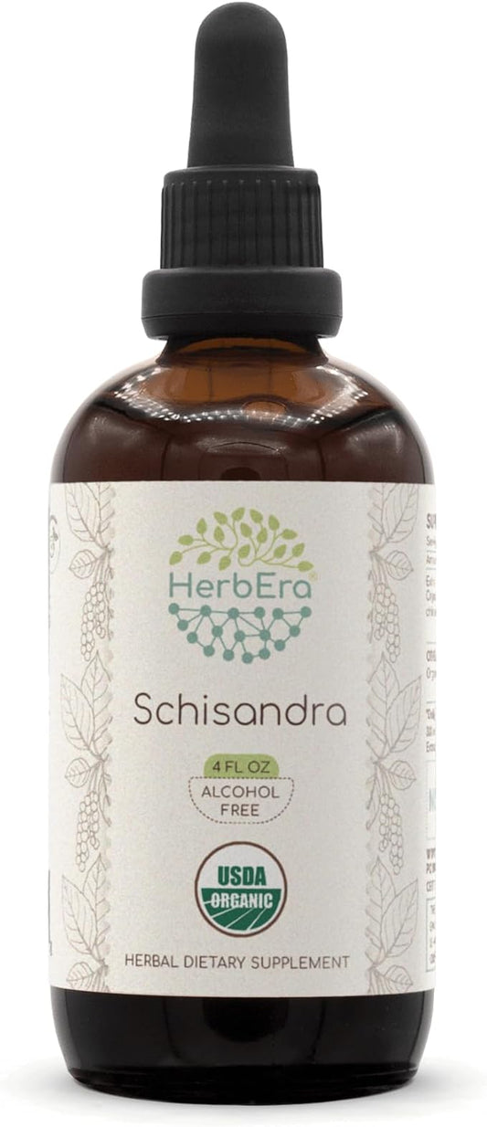 Schisandra B120 USDA Organic Tincture | Alcohol-Free Extract, High-Potency Herbal Drops, Liquid Supplement| Certified Organic Schisandra (Schisandra Chinensis) Dried Berry (4 oz)