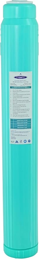 Crystal Quest GAC Coconut Shell Water Filter Cartridge - Reduces Chlorine & Chloramines, Long-Lasting Performance, Durable Construction, Enhanced Filtration 2-7/8” x 20”