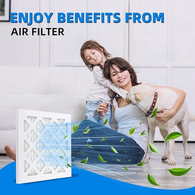(6 Pack) 20x25x1 Furnace Air Filters, MPR 1900 & FPR 10, MERV 13 Pleated Air Filter (Actual Size: 19 3/4"x 24 3/4" x 3/4")