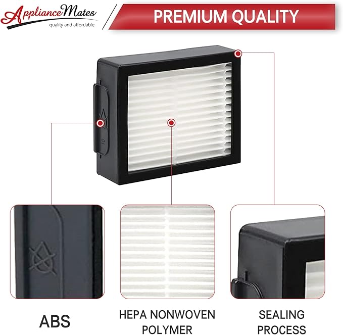 HEPA Filters Replacement for iRobot Roomba E I & J Series i7 i7+/plus i3 i3+ E5 E6 E7 i4 i4+ i5 i5+ i6 i6+ i8 i8+ Vacuum Cleaner, 12 Pack High Efficiency Filters + 1 Cleaning Brush