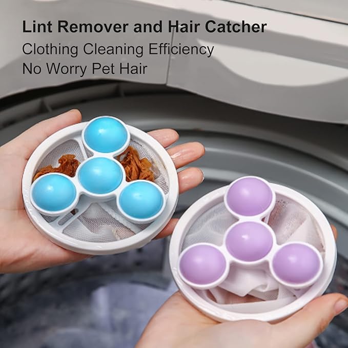 Hair Filter Bag Lint Catcher for Washing Machine Pet Hair Catcher 4 Pack
