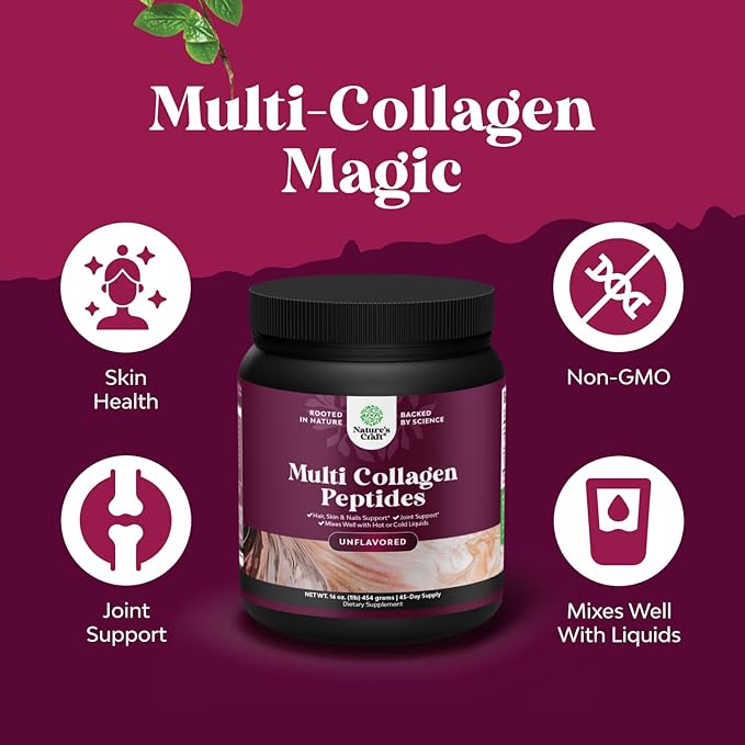 Bundle of Green Coffee Bean Extract for Uric Acid Cleanse & Detox and Multi Collagen Protein Powder for Women and Men