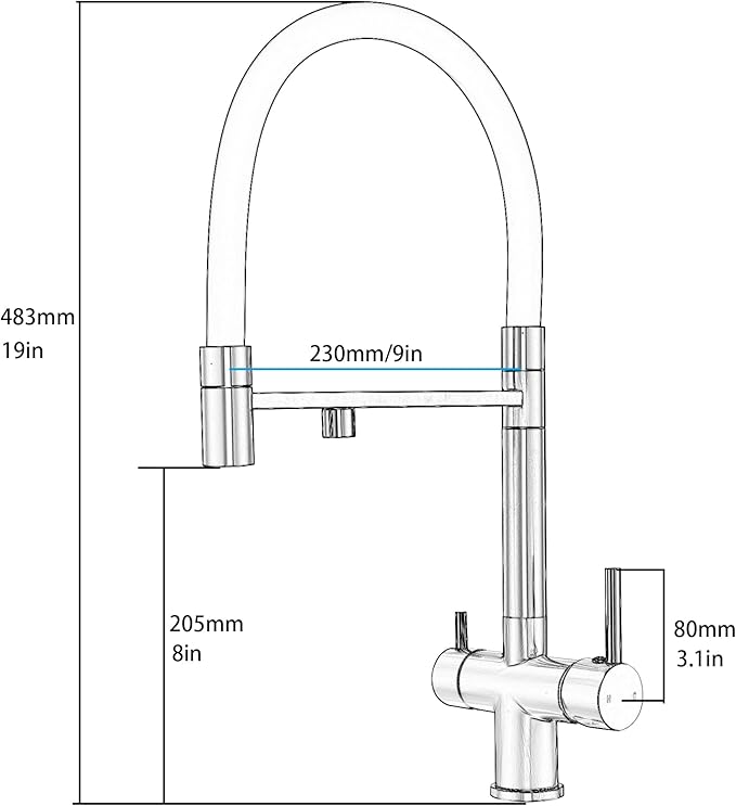 Kitchen Faucets with Water Filter Faucet Buil-in,3 Way Drinking Water Faucet for Kitchen Sink, Matte Black